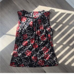 Tommy Hilfiger Black and Red Floral Blouse
